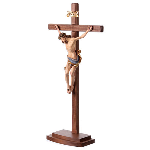Kruzifix Mod. Leonardo bemalten Grödnertal Holz mit Basis 4