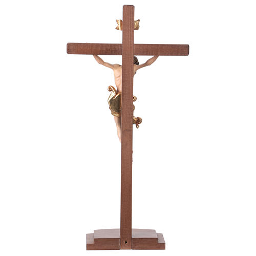 Kruzifix Mod. Leonardo bemalten Grödnertal Holz mit Basis 6