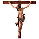 Kruzifix Mod. Leonardo bemalten Grödnertal Holz mit Basis s2