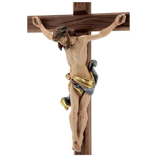 Kruzifix Mod. Siena bemalten Grödnertal Holz mit Basis antikisiert 2