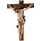Kruzifix Mod. Siena bemalten Grödnertal Holz mit Basis antikisiert s2