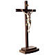 Kruzifix Mod. Siena bemalten Grödnertal Holz mit Basis antikisiert s4