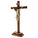 Crucifix Léonard or massif vieilli croix avec base s3