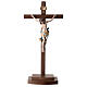 Crucifixo Leonardo ouro maciço antigo cruz com base s1