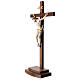 Crucifixo Leonardo ouro maciço antigo cruz com base s3
