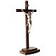 Crucifixo Leonardo ouro maciço antigo cruz com base s4