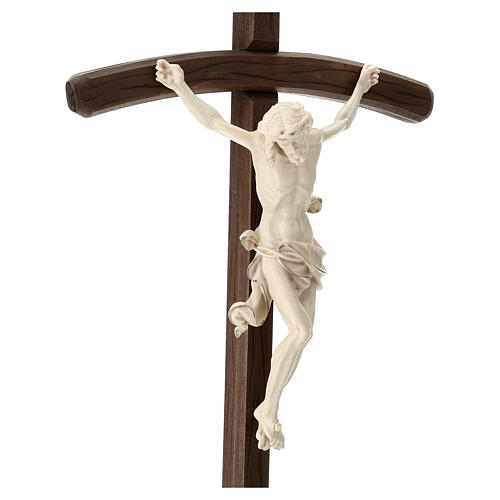 Kruzifix Mod. Siena kurven Kreuz Grödnertal Wachsholz mit Basis 4