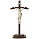 Crucifix Léonard croix courbée avec base cire fil or s1