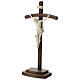 Crucifix Léonard croix courbée avec base cire fil or s3