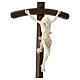 Crucifix Léonard croix courbée avec base cire fil or s4