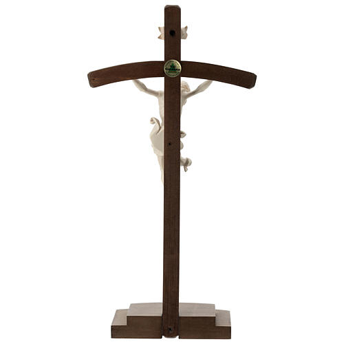 Crucifixo Leonardo cruz curva com base cera fio ouro 6
