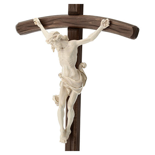 Leonardo crucifix with curved cross and base in wax and gold thread 2