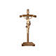 Crucifix Léonard croix courbée avec base bruni 3 tons s1