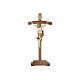 Leonardo crucifix burnished in 3 colours with curved cross and base s1