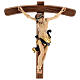 Kruzifix Mod. Siena kurven Kreuz bemalten Grödnertal Holz mit Basis s2