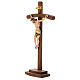 Kruzifix Mod. Siena kurven Kreuz bemalten Grödnertal Holz mit Basis s3