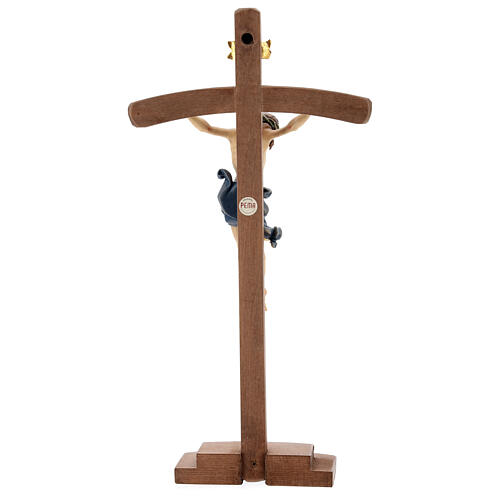 Crucifijo coloreado Leonardo cruz curva con base 5