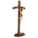 Crucifix coloré Léonard croix courbée avec base s4