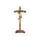 Leonardo crucifix in pure gold with curved cross and base s1