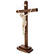 Crucifijo Cristo Siena madera natural cruz con base s2