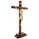 Crucifijo Cristo Siena madera natural cruz con base s3