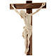 Crucifijo Cristo Siena madera natural cruz con base s5