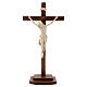 Crocefisso Cristo Siena legno naturale croce con base s1