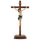 Kruzifix Mod. Siena rechten Kreuz bemalten Grödnertal Holz mit Basis s1