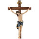 Kruzifix Mod. Siena rechten Kreuz bemalten Grödnertal Holz mit Basis s2