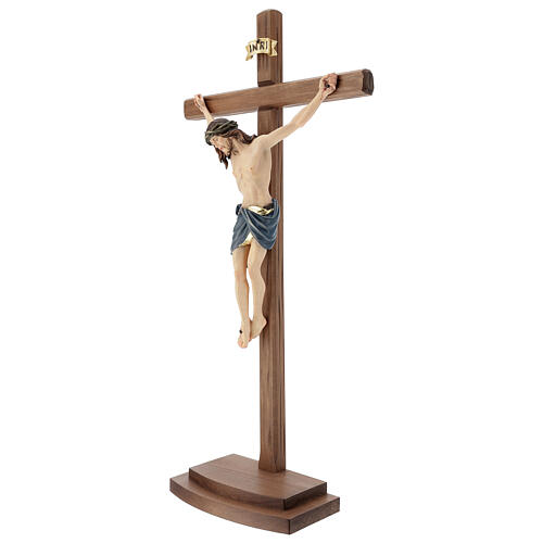 Crucifixo corado Cristo Siena cruz com base 3