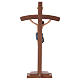 Crucifix Christ Sienne coloré croix courbée avec base s5