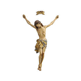 Jesus Christ's body statue dressed in a pure gold mantle with antique effect 60 cm