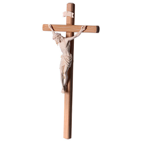 Crucifix in natural wood with Jesus Christ statue Siena model 3