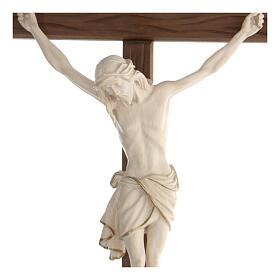 Crucifix with straight cross with Jesus Christ statue Siena model in wax and golden thread