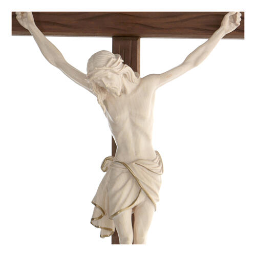 Crucifix with straight cross with Jesus Christ statue Siena model in wax and golden thread 2