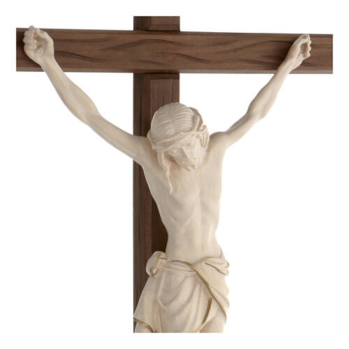 Crucifix with straight cross with Jesus Christ statue Siena model in wax and golden thread 6