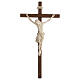 Crucifix with straight cross with Jesus Christ statue Siena model in wax and golden thread s1