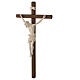 Crucifix with straight cross with Jesus Christ statue Siena model in wax and golden thread s3