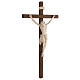 Crucifix with straight cross with Jesus Christ statue Siena model in wax and golden thread s5