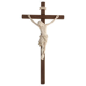 Krucyfiks prosty krzyż, Chrystus mod. Siena, woskowany, dek. czyste złoto