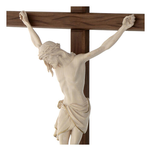 Krucyfiks prosty krzyż, Chrystus mod. Siena, woskowany, dek. czyste złoto 4