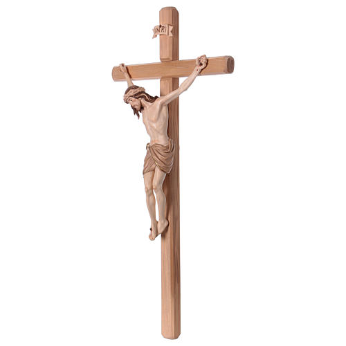 Crucifix bruni 3 tons Christ Sienne croix droite 3