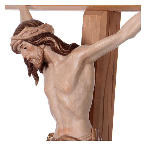 Crucifix bruni 3 tons Christ Sienne croix droite 4