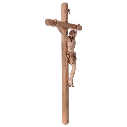 Crucifix bruni 3 tons Christ Sienne croix droite 5