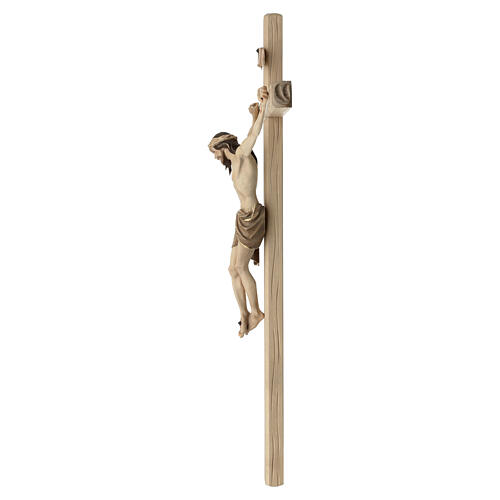 Crucifix bruni 3 tons Christ Sienne croix droite 8