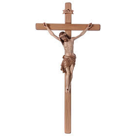 Krucyfiks przyciemniany w trzech kolorach, Chrystus Siena, prosty krzyż