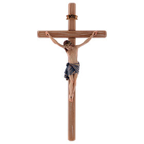 Kruzifix Mod. Siena rechten Kreuz bemalten Grödnertal Holz