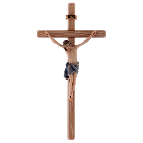 Kruzifix Mod. Siena rechten Kreuz bemalten Grödnertal Holz 1