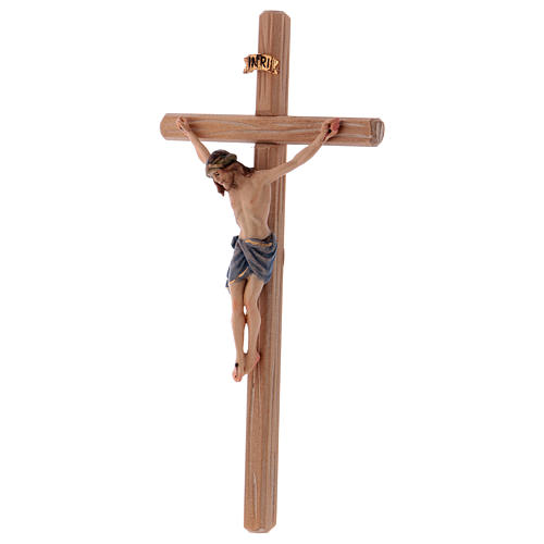 Kruzifix Mod. Siena rechten Kreuz bemalten Grödnertal Holz 3