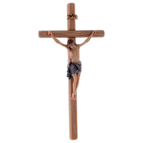 Kruzifix Mod. Siena rechten Kreuz bemalten Grödnertal Holz 4